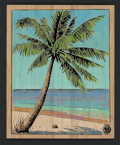 Coconut Palm on Bamboo Panel